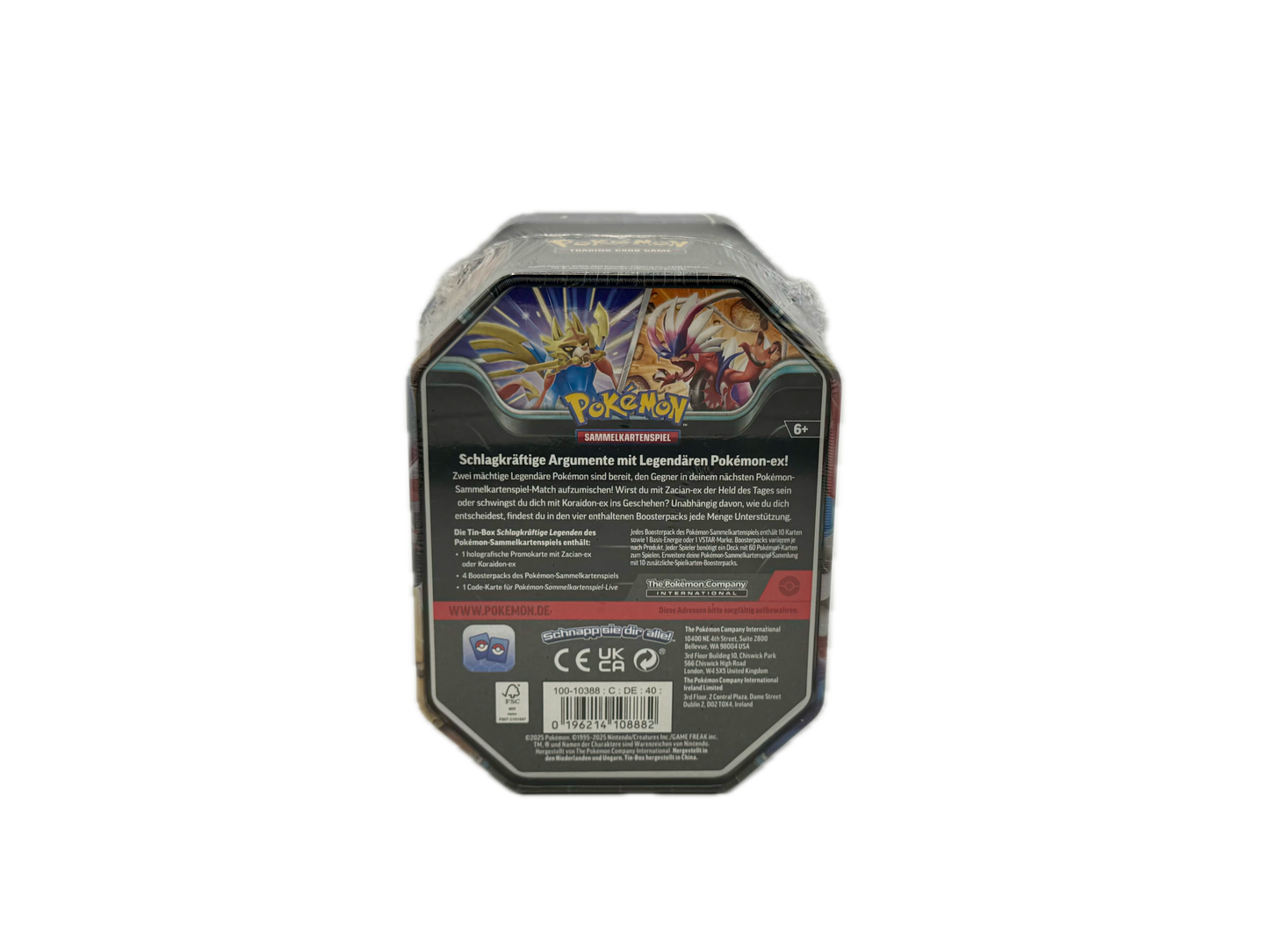 Pokémon Zacian Ex Tin Box 122 (deutsch)