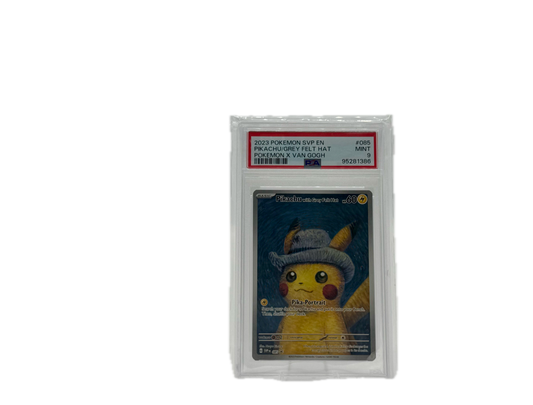 Pokémon Slab Pikachu / Grey Felt Hat Pokémon X Van Gogh PSA 9 Mint