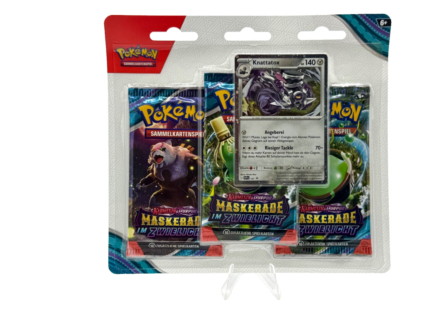 Pokémon Karmesin & Purpur Maskerade im Zwielicht 3-Pack Blister - Knattatox - DE
